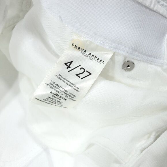 Curve Appeal Rae High Rise Straight Jeans Size 4 27 White Concealed Comfort - Picture 6 of 8